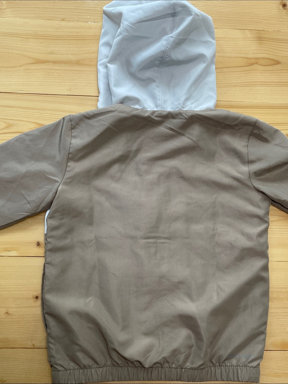 Nike Kids Windrunner Zip Hooded Windbreaker Jacket Colorblock Khaki Gray 4-5 YRS - Picture 6 of 13